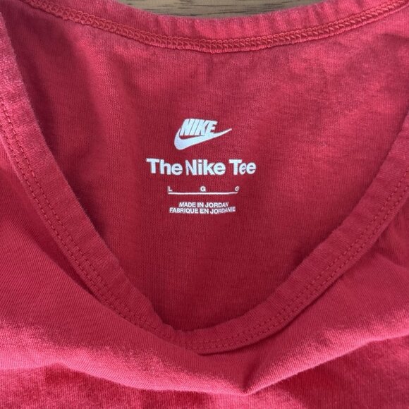 The Nike Tee Tank Top T-shirt Mens L Red USA 100% Cotton Gym Athletic Minimal - Picture 3 of 8